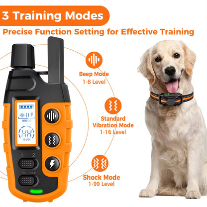 3300Ft Waterproof Electric Dog Training Collar with Remote Control for Pets Weighing 5-120lbs - Features Shock and Vibration Modes