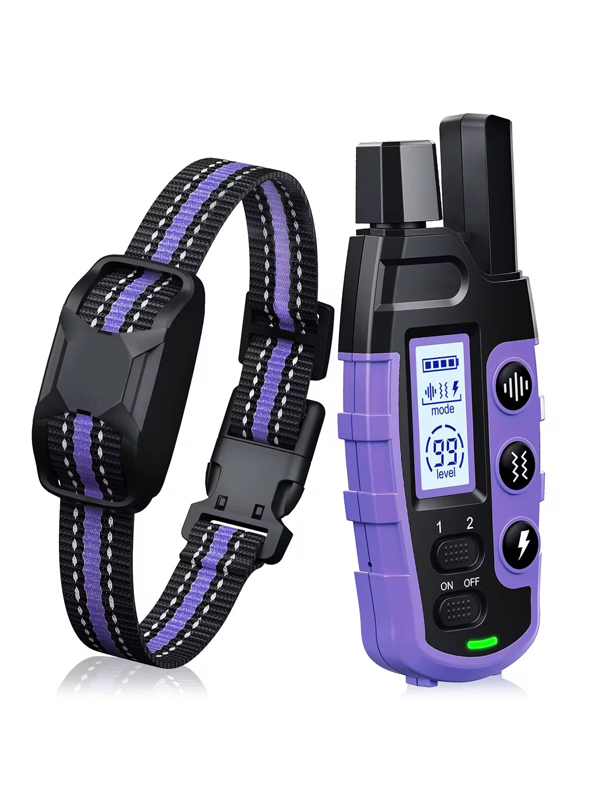 3300Ft Waterproof Electric Dog Training Collar with Remote Control for Pets Weighing 5-120lbs - Features Shock and Vibration Modes