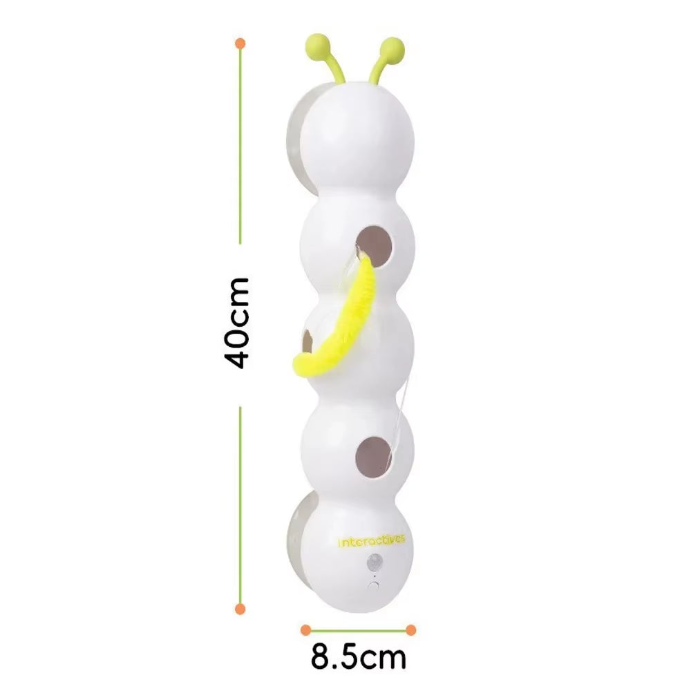Caterpillar Motion-Activated Interactive Cat Toy - Rechargeable Automatic Teaser with Tail