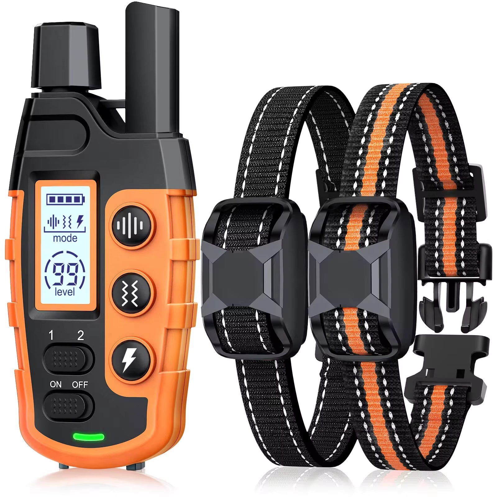 3300Ft Waterproof Electric Dog Training Collar with Remote Control for Pets Weighing 5-120lbs - Features Shock and Vibration Modes